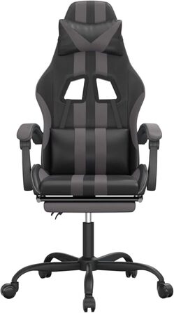 Ігрове крісло з підставкою для ніг, крісло для ПК, ігрове крісло, крісло для геймерів, крісла для ігор, крісла для кабінету, крісло для PlayStation, комп&39ютерне крісло, чорно-сіра штучна шкіра