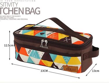 Сумка для столових приборів, сумка для зберігання столових приборів на вулиці, палички для їжі, ложка, сумка для посуду, органайзер для столових приборів для кемпінгу, ручка для перенесення, барвиста