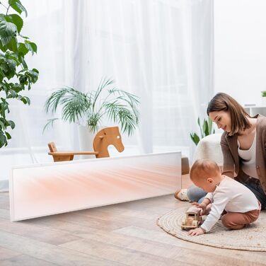 Інфрачервоний обігрівач 350 Вт, інфрачервона нагрівальна панель, настінний інфрачервоний обігрівач із захистом від перегріву, електричний настінний обігрівач, енергозберігаючий електричний обігрівач - 1220*320 мм, 350 Вт механічний вимикач