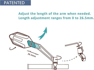Нова стійка до подряпин скляна лінза, дзеркало для велосипеда на кермі, регульоване безпечне дзеркало заднього виду, дзеркало для велосипеда, ME-005 (2019)