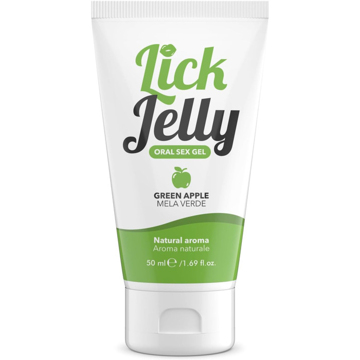 Їстівний лубрикант на водній основі, нежирний та не залишає плям, зі смаком зеленого яблука, 50 мл