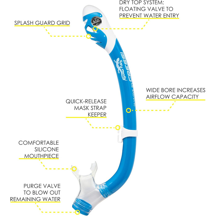 Ласти для снорклінгу для дітей або дитячий комплект для снорклінгу - Унісекс комплект для снорклінгу L/X (34/38) Синій/Білий