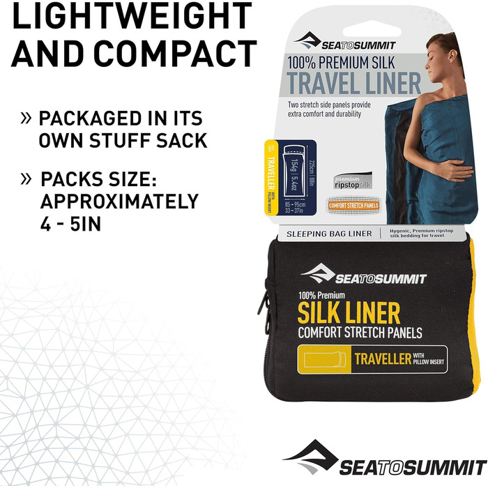 Спальний мішок Sea to Summit спальний мішок хатина спальний мішок Silk Stretch Liner - Traveller зелений мандрівник