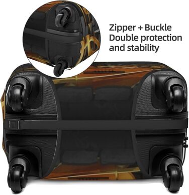 Чохол для валізи з принтом гітари TOMPPY, еластичний, що миється, захисний, антиподряпний, підходить для валіз розміром 18-32 дюйми, чорний, розмір L