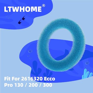 Губка тонкого та синього фільтра LTWHOME підходить для Eheim 2616320 Ecco Pro 130/200/300 (3 синіх 12 білих)