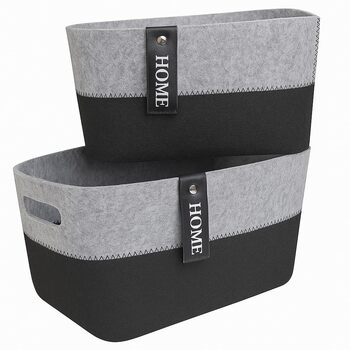 Набір із 2 фетрових кошиків Зберігання для вітальні, ванної кімнати та кухні Для косметики, іграшок тощо Міцний та універсальний