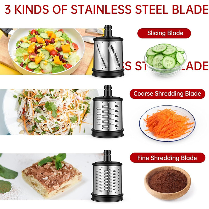 Електрична овочерізка AMZCHEF Аксесуари для повільної соковижималки ZM1501 & GM3001 - ZM1501 Аксесуари - GM3001 Аксесуари - Без машини, тільки аксесуари в комплекті - 3 знімні лопаті барабана