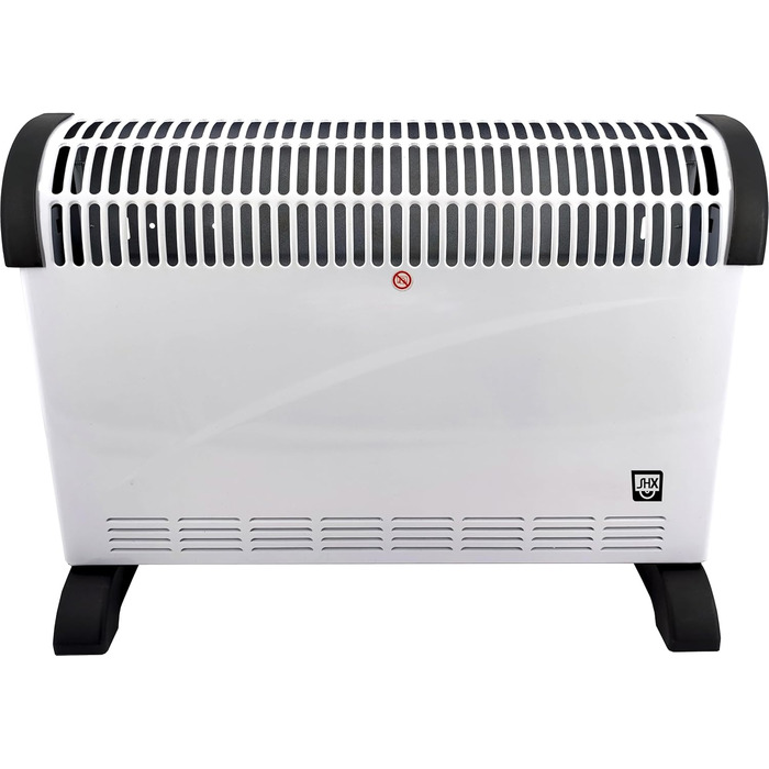 Конвекторний обігрівач SHX з турбовентилятором 2000 Вт SHX08TKV2000 радіатор 2000 Вт, запобіжний термостат, 3 рівні потужності, захист від перегріву, низький рівень шуму, білий