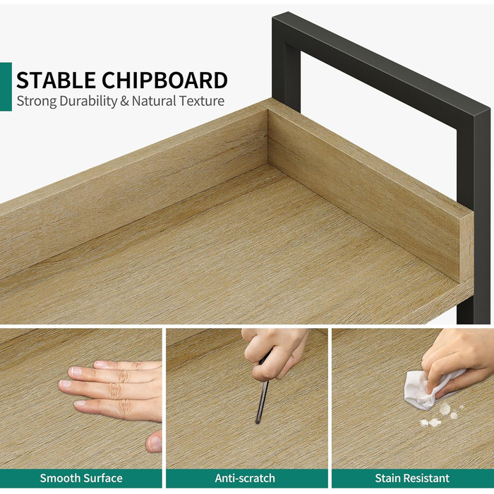 Ярусна книжкова полиця, висока, вузька, тонка дерев&39яна полиця, промисловий склад для вітальні, домашнього офісу дубове покриття (30Г x 64Ш x 160В см), 5-