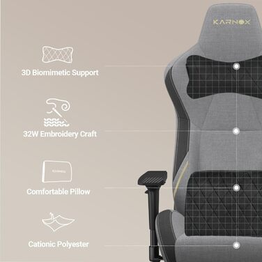 Ергономічне ігрове крісло з тканиною, офісне крісло з високою спинкою, ігрове крісло для користувачів з вагою, з підголівником та поперековою опорою, ігрове крісло в гоночному стилі, кут нахилу 155 з фіксацією кута, 56x55x135 см