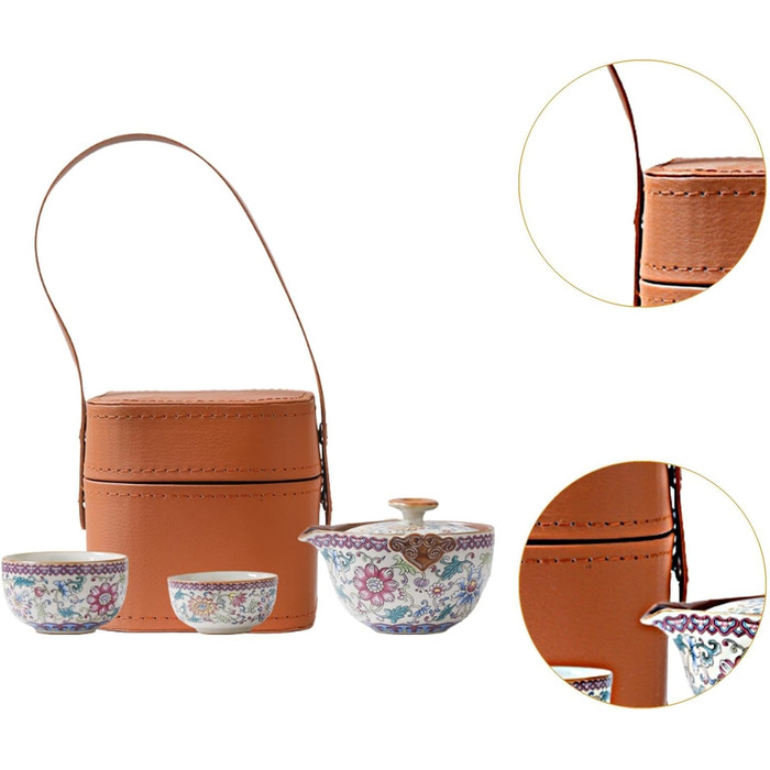 Мільагето Китайський дорожній чайний набір з чайними пакетиками, аксесуари для заварювання чаю, набір для чаювання, чайник Гунфу для подорожей, офісу, дому.