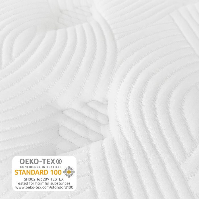 Матрац TeQsli з гелевим пружинним покриттям 140x200 см Висота 25 см Гелевий пружинний матрац з піною з ефектом пам&39яті для зняття тиску, ортопедичний та ергономічний 9-зонний матрац, сертифікований H3, Oeko-Tex та CertiPUR 25 см 140x200x25 см