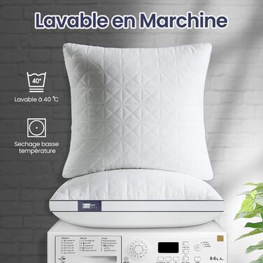 Подушка BedStory Anti-klish з легким наповнювачем з мікрофібри, гіпоалергенна, готельної якості, пухнаста та дихаюча, 50 x 70 см, 2 шт., підходить для сну на боці та на спині 50 x 70 см