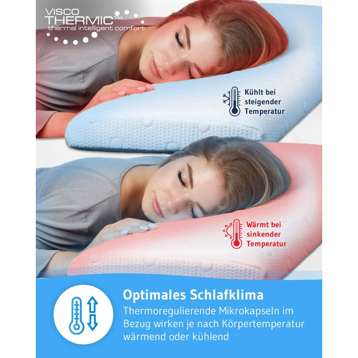 Подушка для сну на животі 40x80 HADAR низька термостійка, плоска подушка 6 см для сну на животі, високоякісна піна з ефектом пам&39яті, терморегулюючий чохол, ергономічна подушка для сну на животі, підходить для розміру 40 x 80 Термічний чохол 40x80