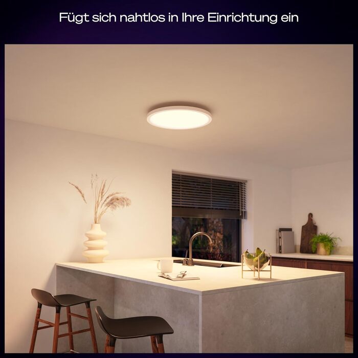Стеля світлодіодний світильник Philips Hue Devote Slim, S, круглий 291 мм, білий