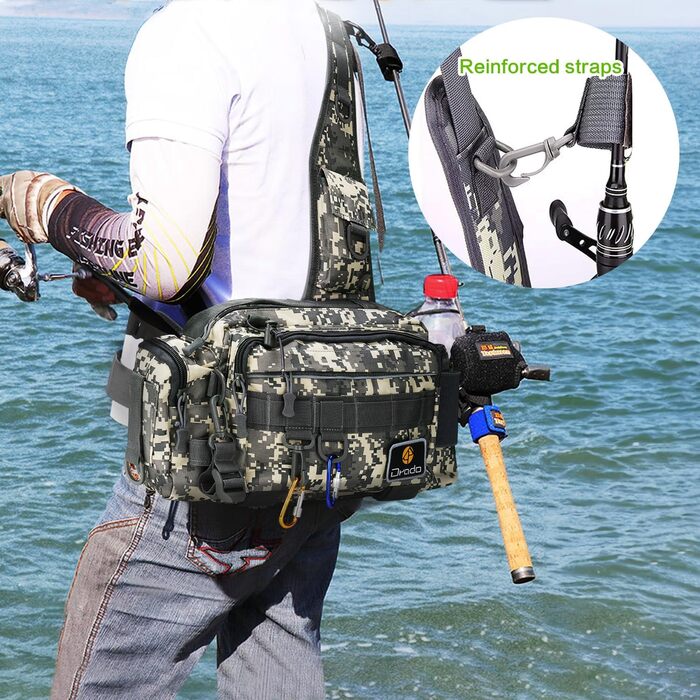 Рибальська сумка Noosverl, сумка для рибалки водонепроникний зносостійкий рибальський рюкзак для рибальського приладдя з 4 карабінами