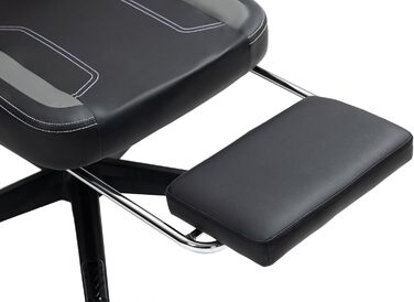 Чорно-сіре ігрове крісло - Підставка для ніг - Ергономічне - Регульована висота