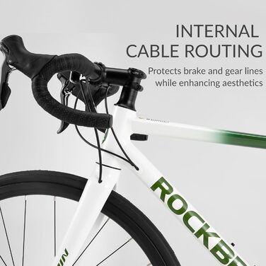 Шосейний велосипед ROCKBROS Spin W2M з алюмінієвою рамою 700C, коробкою передач Claris 2x8 швидкостей, механічними дисковими гальмами, легкий шосейний велосипед для чоловіків та жінок, комфорт та контроль на довгих дистанціях, темно-фіолетовий, розмір L