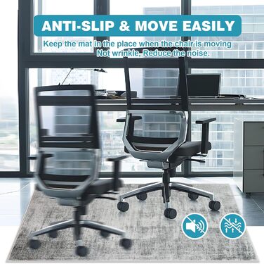 Захисний килимок для офісних стільців, 120x150 см, килимок для офісного стільця, захисний килимок для твердої підлоги, нековзний килимок для офісного стільця, килимок для твердої підлоги, ламінат та плитка, 120 x 150 см, сіра текстура