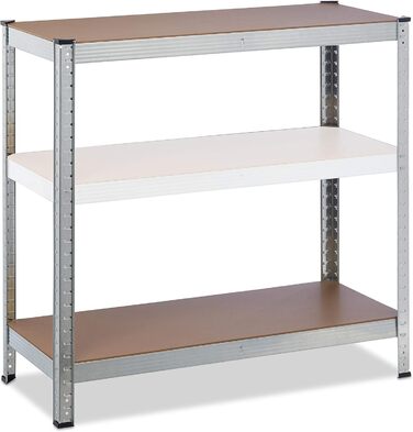 Міцний стелаж Relaxdays, 2 шт., розміри В/Ш 180x90x45 см, вантажопідйомність 1325 кг, 5 полиць, для комори, підвалу та гаража, сталь, МДФ, оцинкований