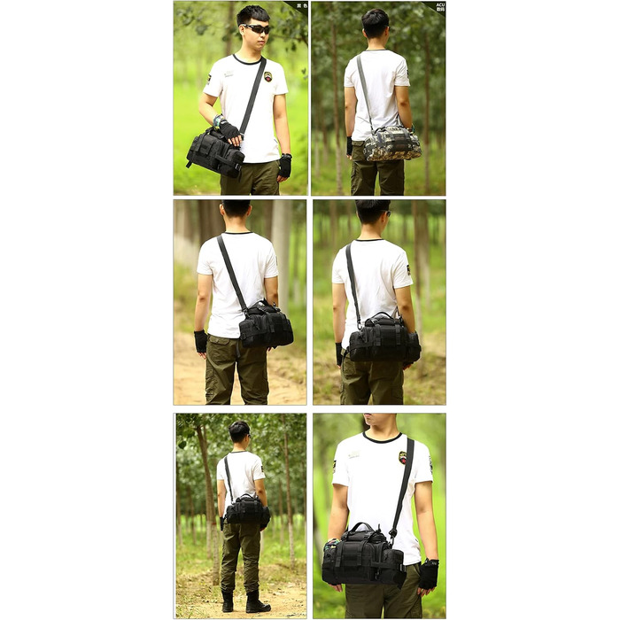 Багатофункціональна поясна сумка Bumbag Military for Sport Outdoor Running Camping Hiking Trekking Black 40*25*18cm, 3Way Belt Bag Waterproof Fanny Pack Tactical Crossbody