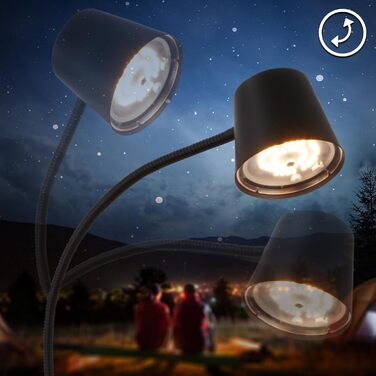 Бездротовий LED-торшер BRILONER з сенсорним керуванням, плавним регулюванням яскравості, змінним акумулятором та лампою, висота 126,5 см, чорний
