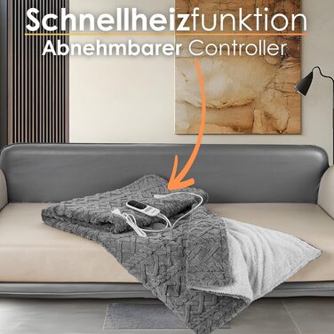 Електрична ковдра з автоматичним вимкненням, м&39яка електрична ковдра 180x130 см, м&39яка ковдра для ліжка або дивана, термоковдра, електрична ковдра з підігрівом, ковдра з підігрівом для ліжка, 9 налаштувань температури, можна прати до 40C