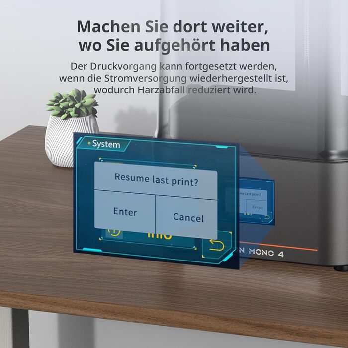 Принтер ANYCUBIC Photon Mono 4 10K Resin, із 7-дюймовим монохромним РК-екраном, швидкість друку 70 мм/год (High Speed Resin), матр