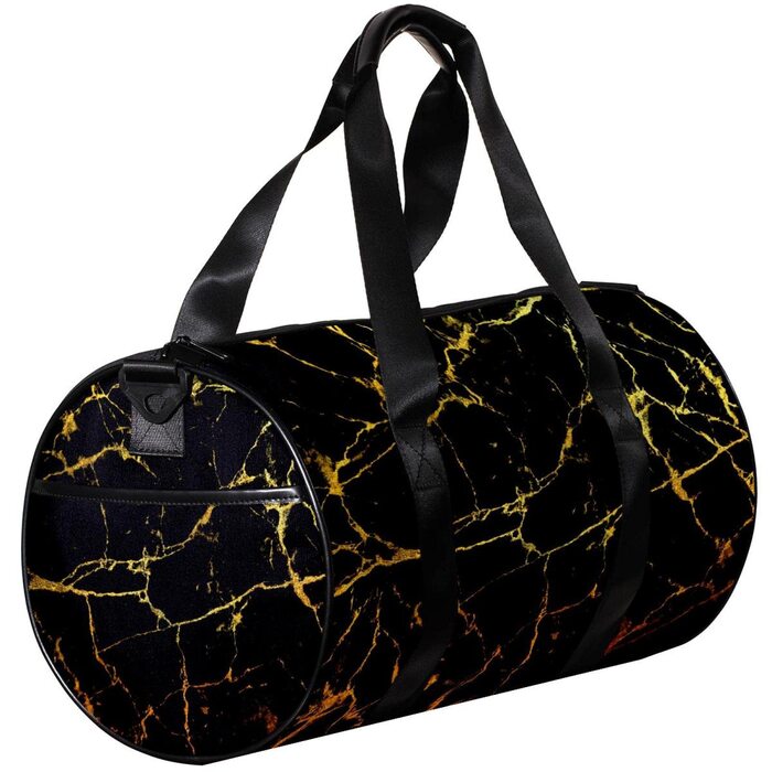 Спортивна сумка, маленька дорожня сумка, сумка для шопінгу та йоги, золотисто-чорновий мармур, сумка для фітнесу на відкритому повітрі, ручна поклажа