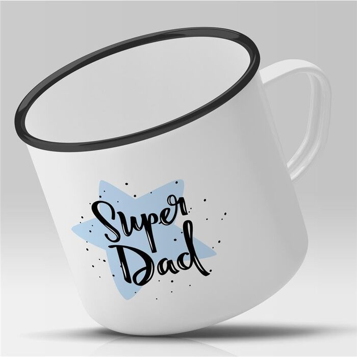 Емальована чашка Super Dad Gift Coffee Mug Vintage 300 мл Super Dad Gift Idea