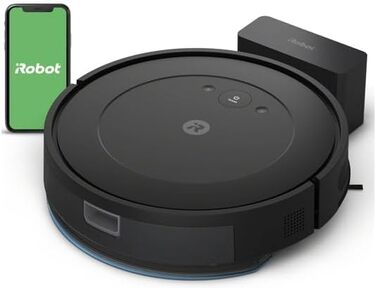 Робот iRobot Roomba Combo Essential для пилососа та швабри (Y0110), потужний пилосос та миття, 3 рівні всмоктування, точкове прибирання, керування за допомогою програми, кнопок або голосу, чорний