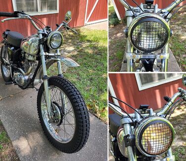 Кришка решітки фари мотоцикла - чорна для Scrambler Project Custom Made - 5.75 дюйма