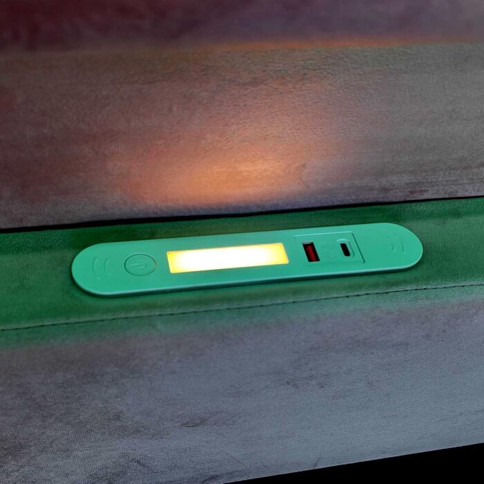 Дитяче ліжко okwish з м&39якою поверхнею, 90x200 см, дитяче ліжко з гідравлічним відділенням для зберігання, світлодіодним нічником та USB-портом, оксамитова тканина, темно-сірий колір, без матраца, темно-сірий 90 x 200 см