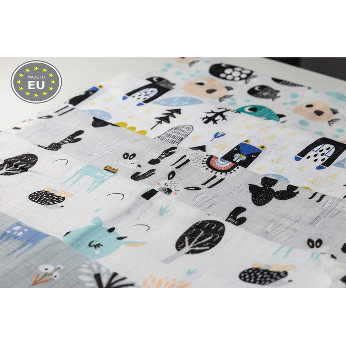 Муслінові серветки - муслінові пелюшки - упаковка 10 70x80 см - тканинні пелюшки, Зроблено в ЄС, перевірено на вміст шкідливих реч