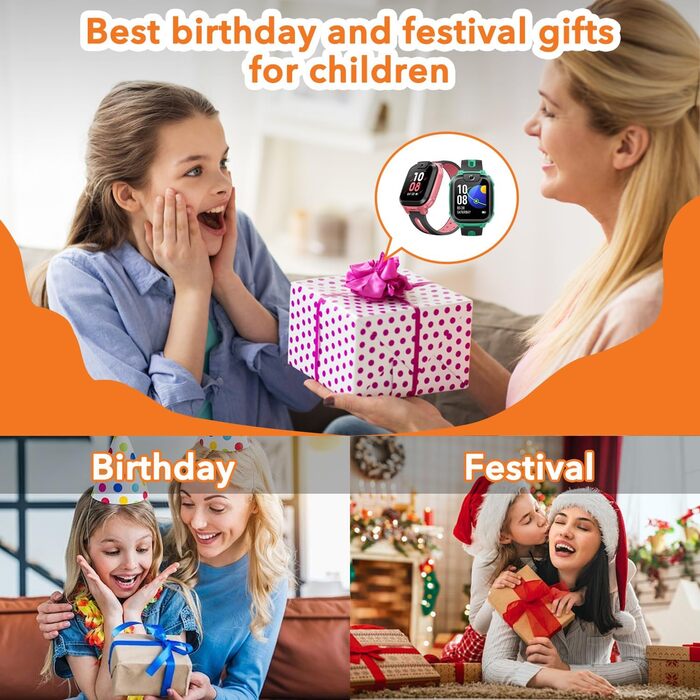Дитячий смарт-годинник з GPS та телефоном, Дитячий смарт-годинник з GPS, Дитячий смарт-годинник з тривалим відео- та телефонним зв&39язком, Водонепроникний IPX8 (зелений) Зелений Z1, 1