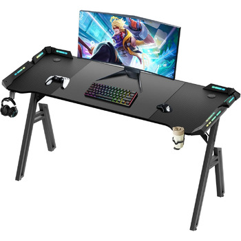 Ігровий стіл Storeo Imp, 140 x 60 см, МДФ / сталь / вуглецеве волокно, чорний