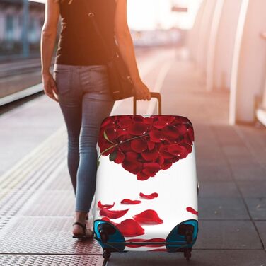 Чохол для валізи JCAKES у формі серця з квітковим візерунком, захисний чохол, захист багажу, можливість персоналізації, білий, розмір 90