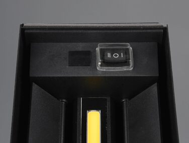 Стільний LED-бра на акумуляторі Reality Talent R27759132, матовий чорний метал, магнітне кріплення, 2 шт. 0.5 Вт, датчик сутінків та руху, двостороннє освітлення (вгору та вниз), зарядка USB-C