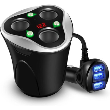 Розподільник автомобільного прикурювача 3 відділення автомобільний зарядний пристрій адаптер з 3 USB портами 12/24V 120W DC Потужн