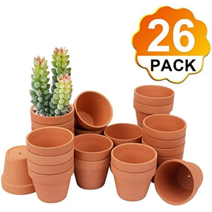 Горщики для рослин 4 фути, Теракотові горщики, Глиняні горщики, Глиняна кераміка, Горщики для кактусів, Квіткові горщики, Горщики для сукулентів, Горщики для рослин, Садові горщики, Теракотові горщики, Горщики для рослин (4 фути), 26 шт.