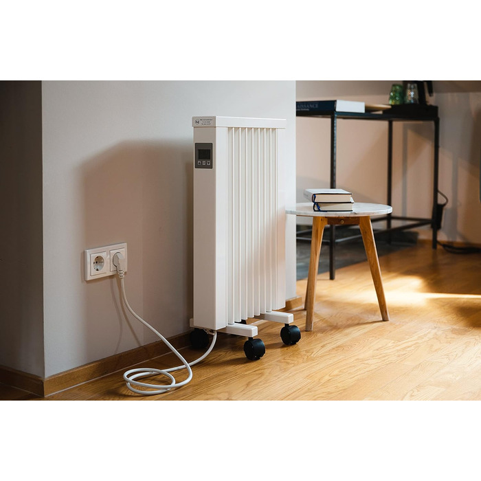 Електричний обігрівач AeroFlow MINI 650 з вогнетривким осердям, контролер FlexiSmart з дисплеєм, додатковий електричний обігрівач, заміна нічного акумуляційного обігрівача, електричний радіаторний обігрівач