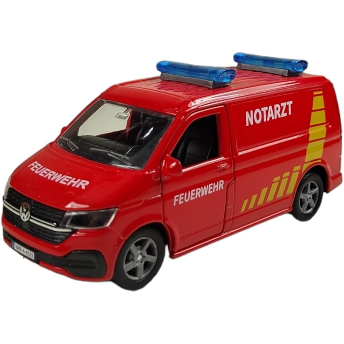 Пожежна машина з причепом DE Die Cast Pull Back 27,5 см, іграшка для дітей, 520321