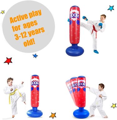 Боксерська груша JanTeelGO Kids 120 см, боксерська груша для миттєвого відскоку для занять кікбоксингом, карате, тхеквондо для зня