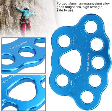 Такелажна пластина VGEBY 45KN з 8 отворами з алюмінієвого сплаву, багатошаровий анкерний з&39єднувач з роздільним перегородкою для скелелазіння та активного відпочинку на свіжому повітрі