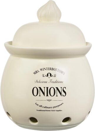 Горщик для цибулі BUTLERS Ø 19,5 см - MRS. WINTERBOTTOM&39S- Керамічна банка з кришкою в сільському стилі, вінтажний декор, кухонний аксесуар для організації та зберігання цибулі. Горщик для цибулі II