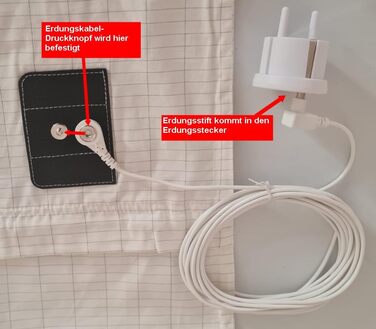 Спальний мішок 100x210 см - для заземлення тіла - вкл. кабель заземлення та штекер заземлення - 3 вміст срібної нитки та 97 бавовни