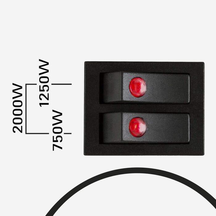 Конвекторний обігрівач TROTEC TCH 19 E Теплова потужність 750 Вт / 1250 Вт / 2000 Вт Електричний радіатор