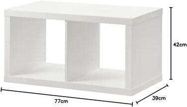 Полиця, книжкова шафа, настінна полиця, перегородка для кімнати IKEA Kallax білого кольору (77 x 42 см)