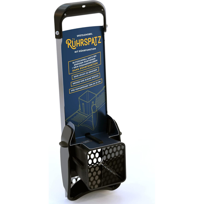 Слайсер Rhrspatz з нержавіючої сталі Spaetzle з функцією перемішування, дуже великий контейнер для тіста, готуйте шпецле в 4 рази