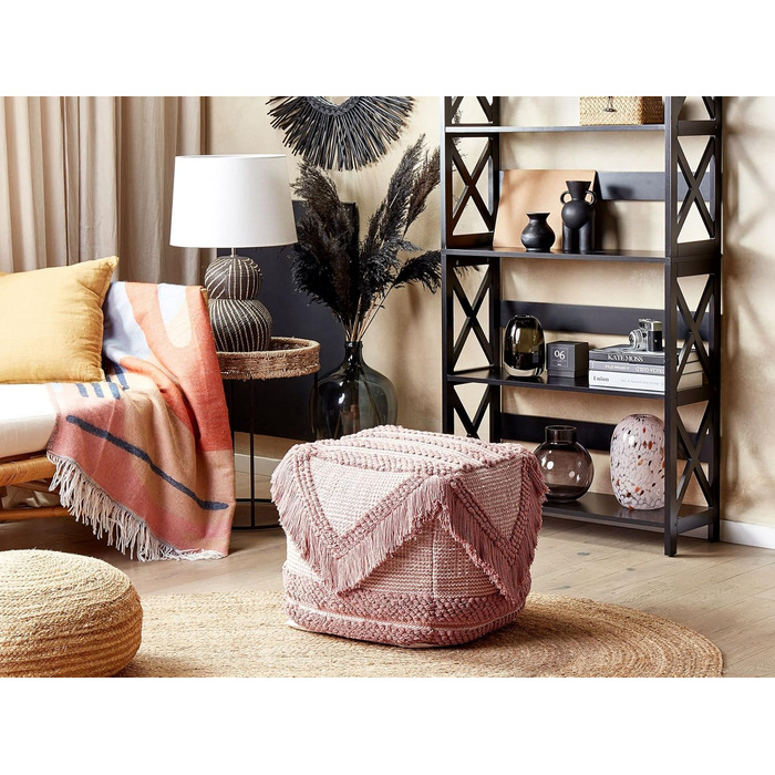 Пуф Beliani, пуф, рожевий, світло-рожевий, бохо, кочі